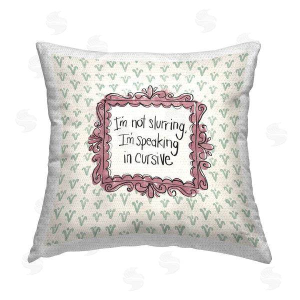 Stupell Industries Anne Tavoletti | Speaking In Cursive Printed Throw Pillow