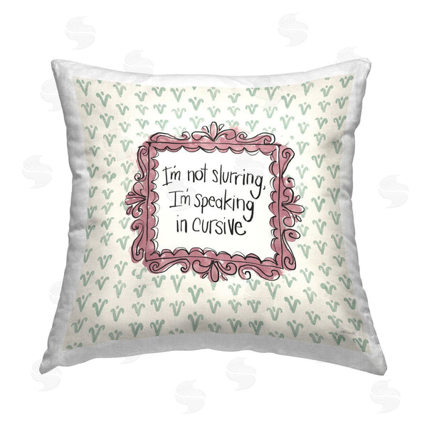 stupell industries Anne Tavoletti | Speaking In Cursive Printed Throw Pillow