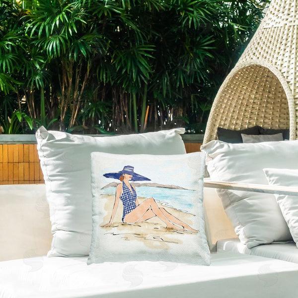 Stupell Industries Anne Tavoletti | Sun Bathing Beauty Printed Throw Pillow
