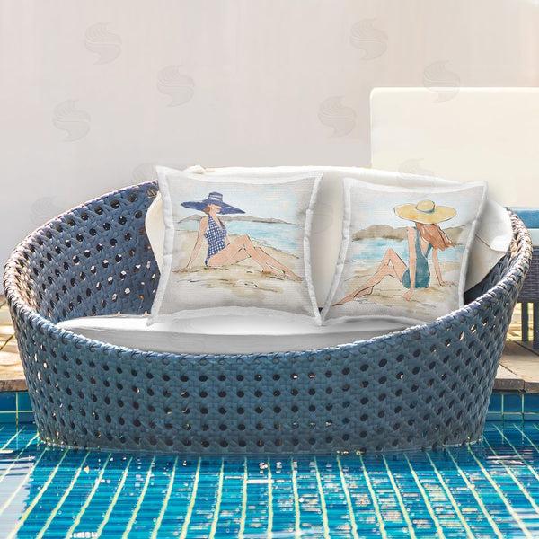 Stupell Industries Anne Tavoletti | Trendy Females On Beach Printed Throw Pillow Set