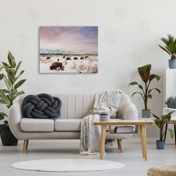 Stupell Industries Annie Bailey Art | Bison Desert Mountains Scene Wall Art