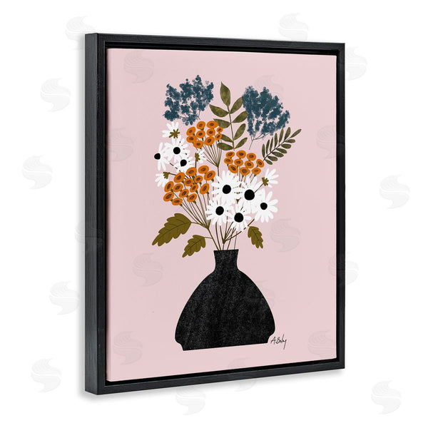 Stupell Industries Annie Bailey Art | Bold Mixed Flowers Bohemian Spring Vintage Pot Wall Art