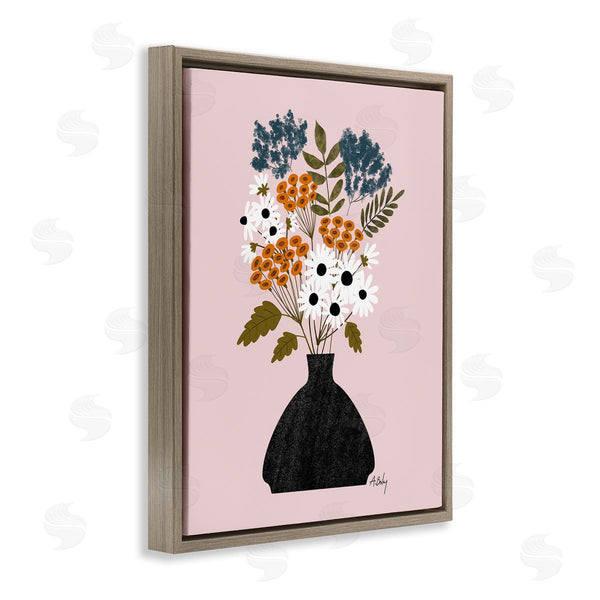 Stupell Industries Annie Bailey Art | Bold Mixed Flowers Bohemian Spring Vintage Pot Wall Art