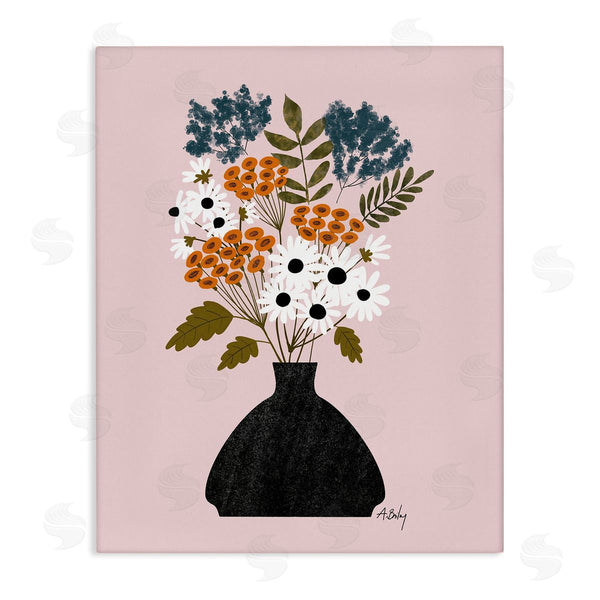 stupell industries Annie Bailey Art | Bold Mixed Flowers Bohemian Spring Vintage Pot Wall Art