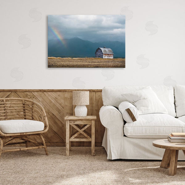 Stupell Industries Annie Bailey Art | Mission Mountain Barn Rainbow Wall Art