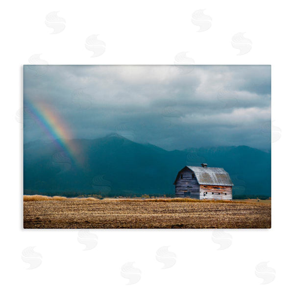 stupell industries Annie Bailey Art | Mission Mountain Barn Rainbow Wall Art