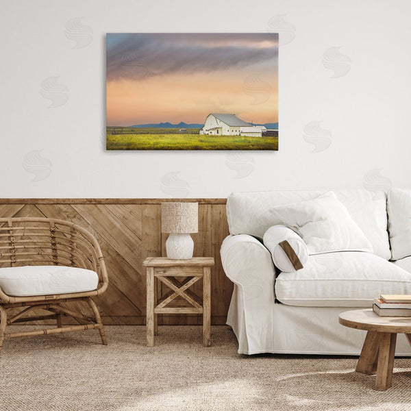 Stupell Industries Annie Bailey Art | Vintage White Barn At Sunrise Wall Art