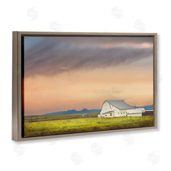 Stupell Industries Annie Bailey Art | Vintage White Barn At Sunrise Wall Art