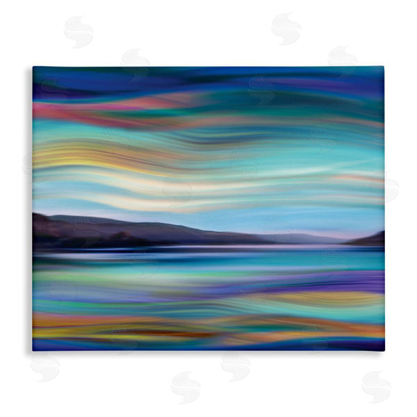 stupell industries Annie Campbell | Mountain Lake Landscape Fluid Abstract Waves Wall Art