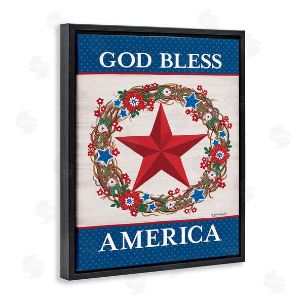 Stupell Industries Annie LaPoint | God Bless America Wreath Wall Art
