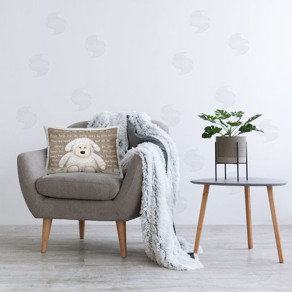 Stupell Industries Annie LaPoint | Jesus Loves Me Little Lamb Printed Throw Pillow