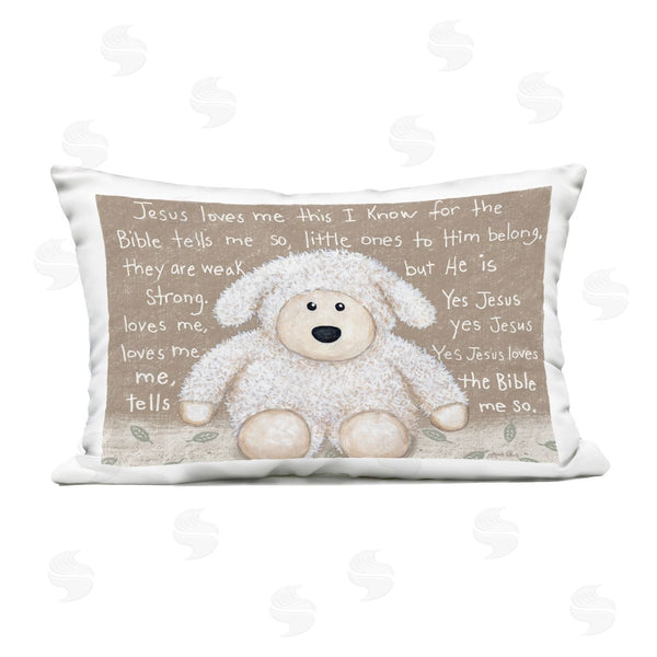 Stupell Industries Annie LaPoint | Jesus Loves Me Little Lamb Printed Throw Pillow