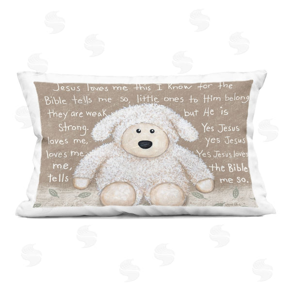 stupell industries Annie LaPoint | Jesus Loves Me Little Lamb Printed Throw Pillow