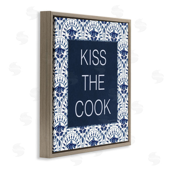 Stupell Industries Annie LaPoint | Kiss The Cook Blue Florals