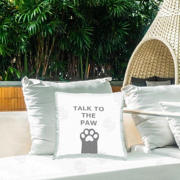 Stupell Industries Annie LaPoint | Talk To The Paw Printed Throw Pillow