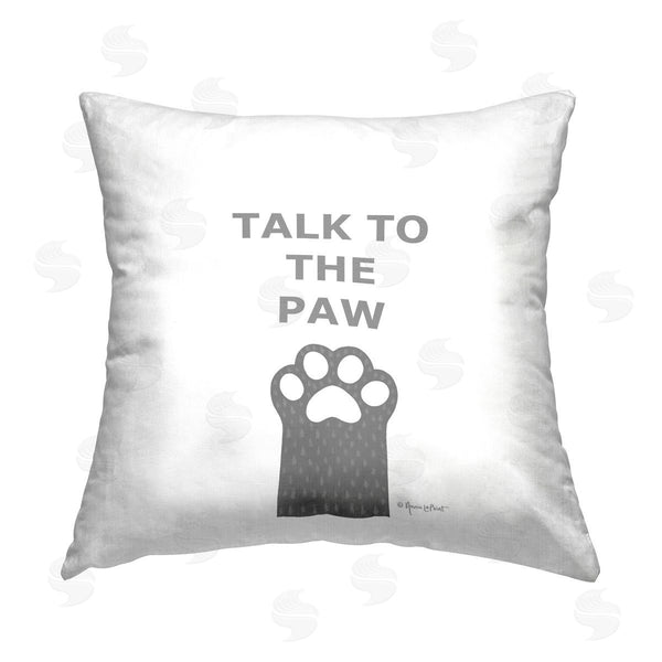 stupell industries Annie LaPoint | Talk To The Paw Printed Throw Pillow