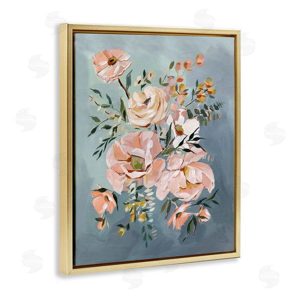 Stupell Industries Annie Quigley | Brushed Roses On Blue Wall Art