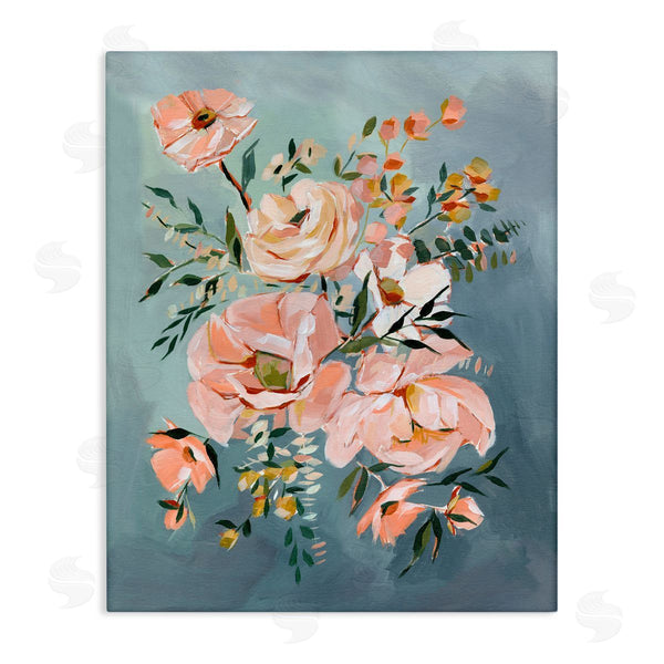 stupell industries Annie Quigley | Brushed Roses on Blue Wall Art