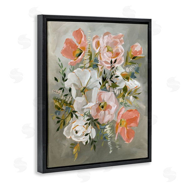 Stupell Industries Annie Quigley | Peachy Flowers On Grey