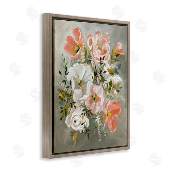 Stupell Industries Annie Quigley | Peachy Flowers On Grey