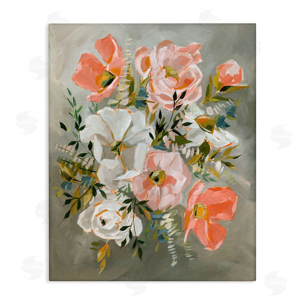 stupell industries Annie Quigley | Peachy Flowers on Grey