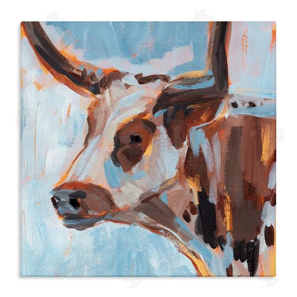 stupell industries Annie Warren | Abstract Blue Longhorn Wall Art