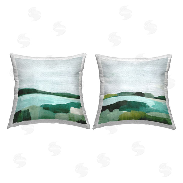 Stupell Industries Annie Warren | Abstract Country River Printed Throw Pillow Set