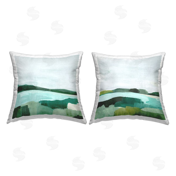 stupell industries Annie Warren | Abstract Country River Printed Throw Pillow Set