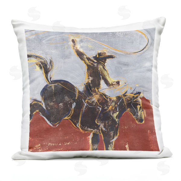 Stupell Industries Annie Warren | Abstract Rodeo Cowboy Printed Throw Pillow