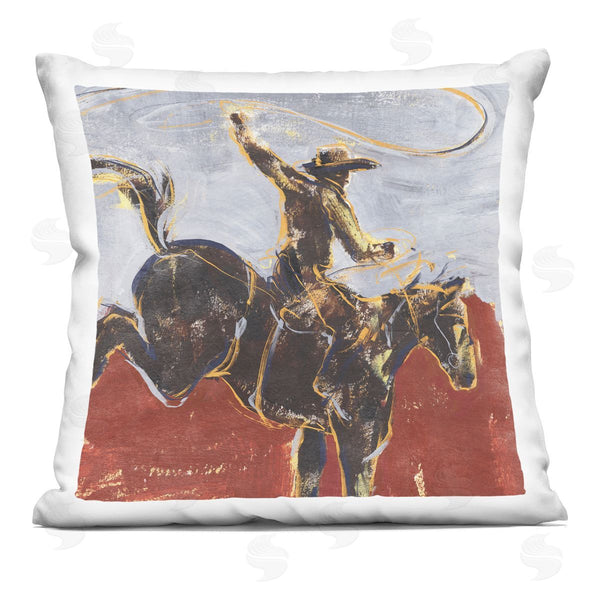stupell industries Annie Warren | Abstract Rodeo Cowboy Printed Throw Pillow