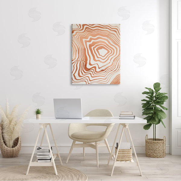 Stupell Industries Annie Warren | Abstract Water Ripples Fluid Orange Line Grooves Wall Art