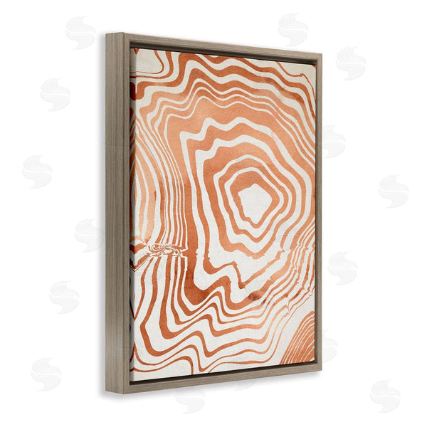 Stupell Industries Annie Warren | Abstract Water Ripples Fluid Orange Line Grooves Wall Art
