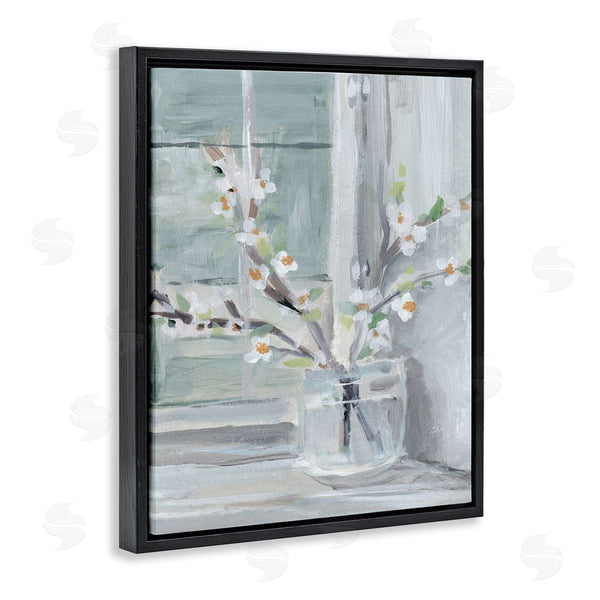 Stupell Industries Annie Warren | Abstract White Flower Window Sill Contemporary Still Life Wall Art