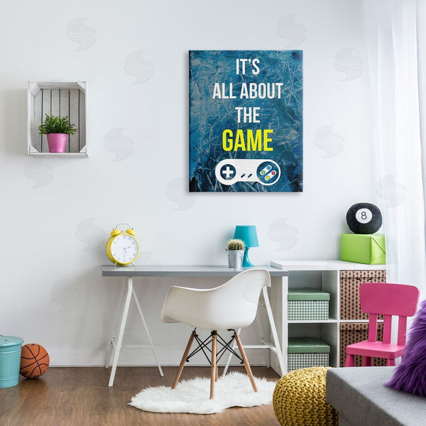 Stupell Industries Annie Warren | All About The Game Vintage Controller Gamer Sign Wall Art