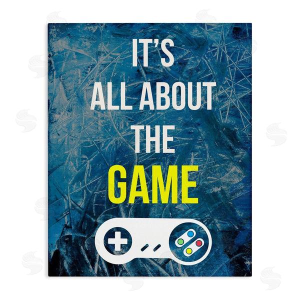 stupell industries Annie Warren | All About The Game Vintage Controller Gamer Sign Wall Art