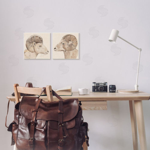 Stupell Industries Annie Warren | Asymmetrical Big Horn Portraits Wall Art