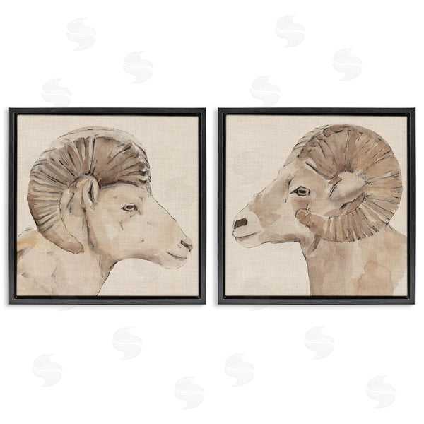 Stupell Industries Annie Warren | Asymmetrical Big Horn Portraits Wall Art
