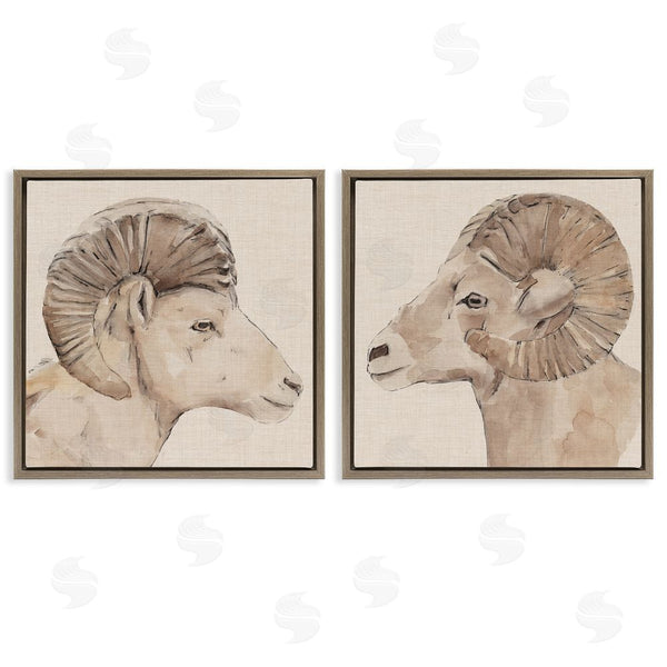 Stupell Industries Annie Warren | Asymmetrical Big Horn Portraits Wall Art