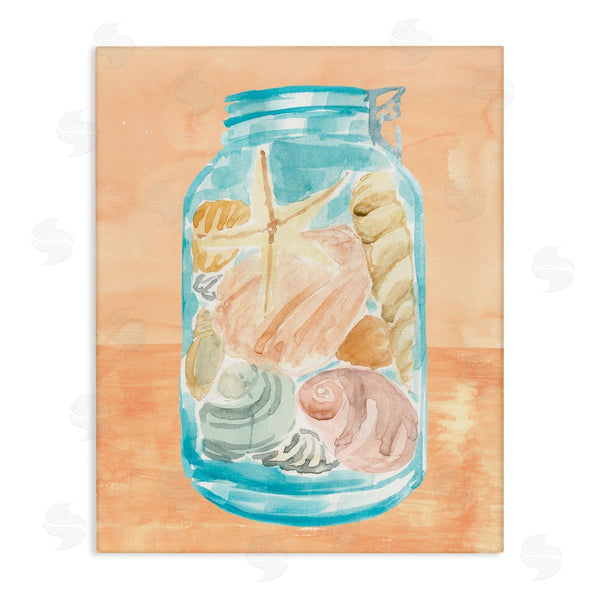 stupell industries Annie Warren | Beach Shells In Jar Blue Orange