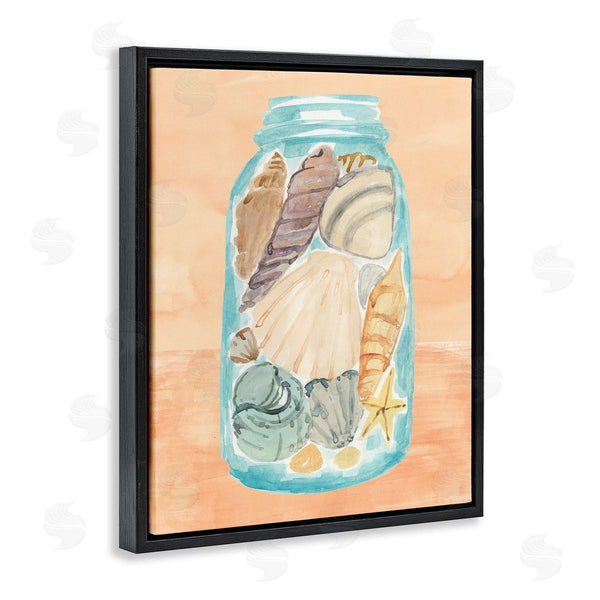 Stupell Industries Annie Warren | Beach Shells In Jar Orange Blue