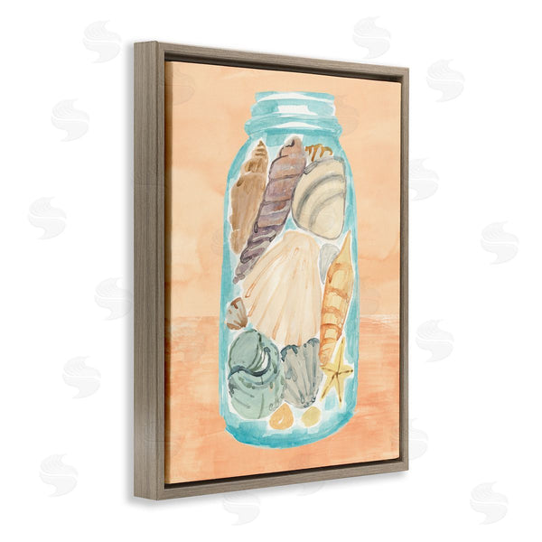 Stupell Industries Annie Warren | Beach Shells In Jar Orange Blue