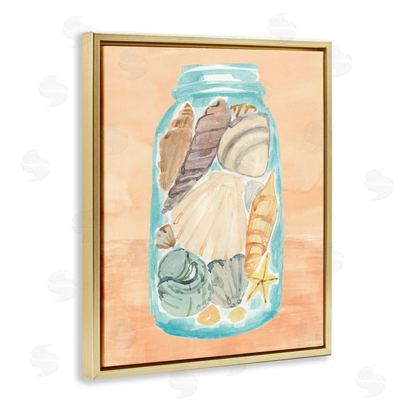 Stupell Industries Annie Warren | Beach Shells In Jar Orange Blue