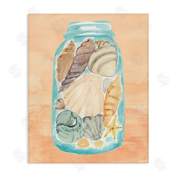 stupell industries Annie Warren | Beach Shells In Jar Orange Blue