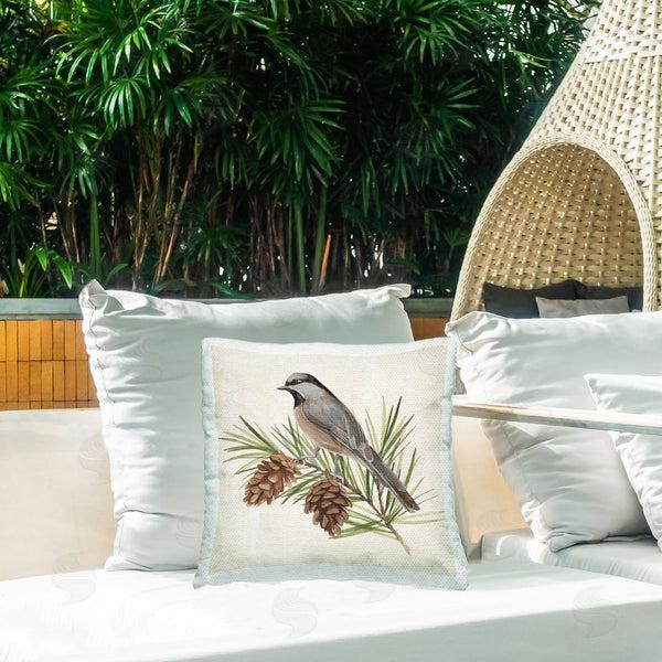 Stupell Industries Annie Warren | Bird With Pinecones Printed Throw Pillow
