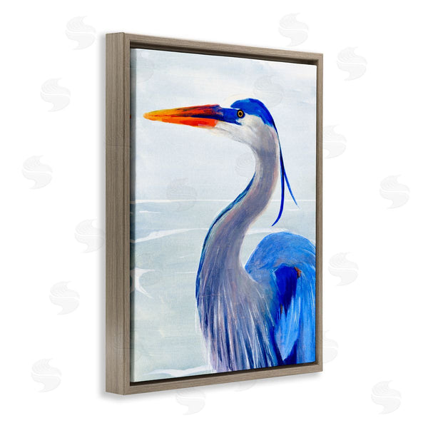 Stupell Industries Annie Warren | Blue Heron Coastal Portrait