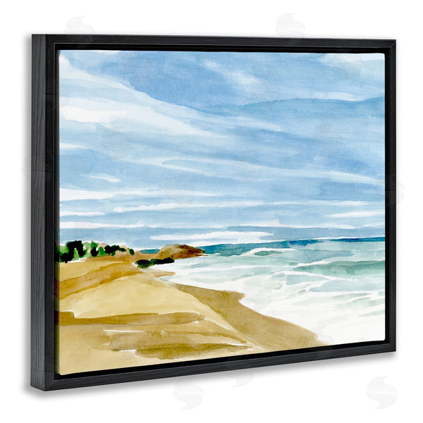 Stupell Industries Annie Warren | Calm Coastline Watercolor Landscape
