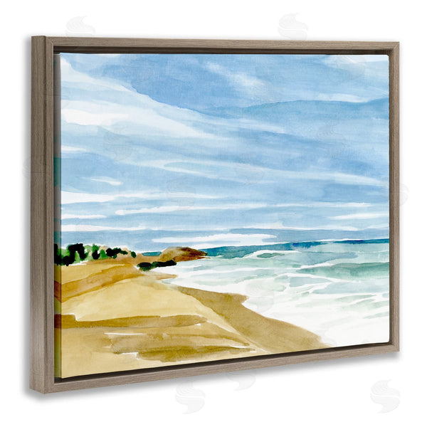 Stupell Industries Annie Warren | Calm Coastline Watercolor Landscape