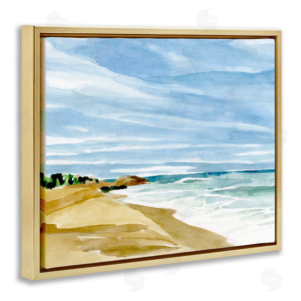 Stupell Industries Annie Warren | Calm Coastline Watercolor Landscape