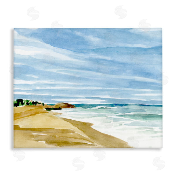 stupell industries Annie Warren | Calm Coastline Watercolor Landscape