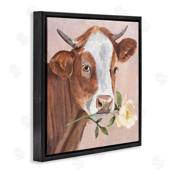 Stupell Industries Annie Warren | Cow & Rose Blossom Wall Art